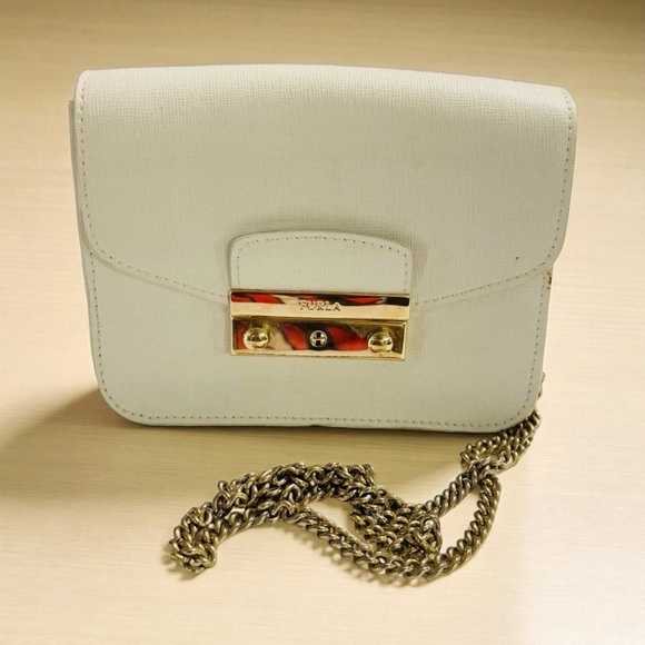 Furla Julia mini white leather crossbody bag - Picture 1 of 9
